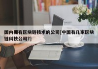 国内拥有区块链技术的公司[中国有几家区块链科技公司?]