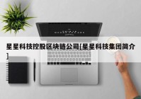 星星科技控股区块链公司[星星科技集团简介]